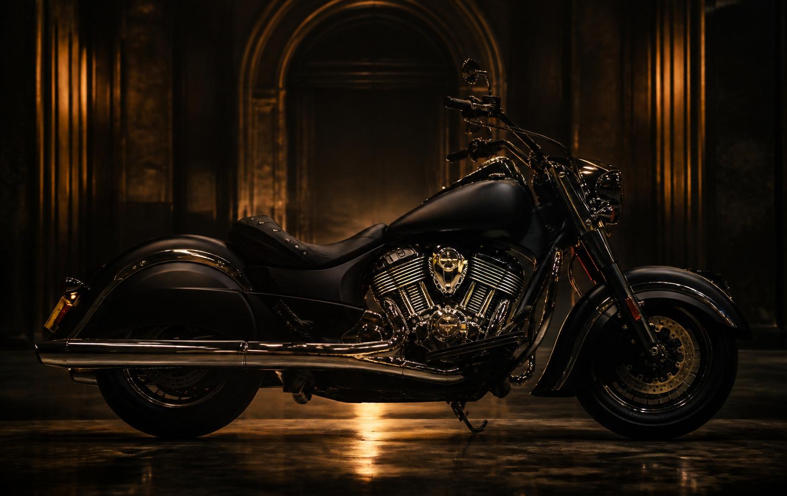 Indian Motorcycle Cruiser mit Chrom-Details